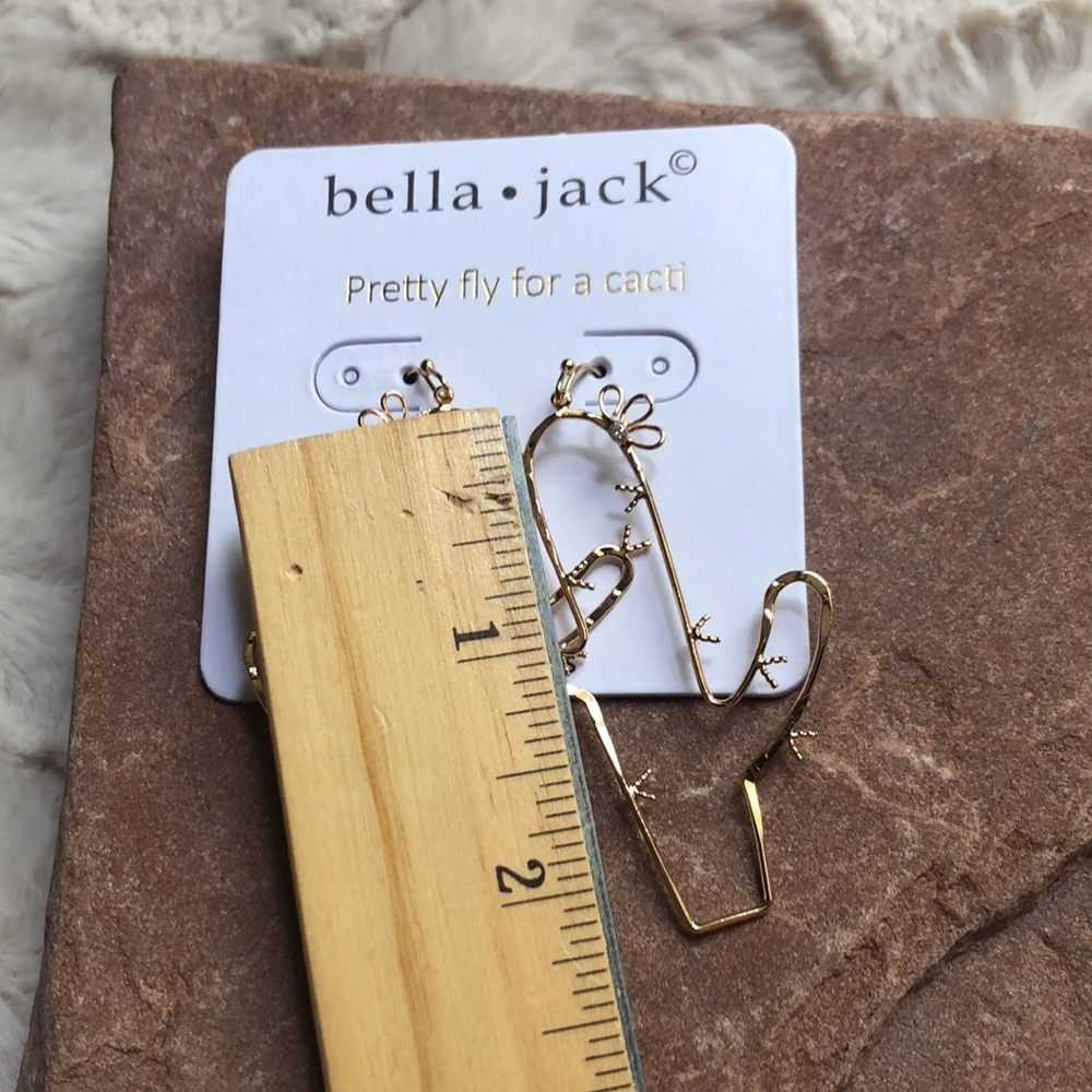 Bella Jack Western Goldtone Cactus Earrings - Picture 8 of 10